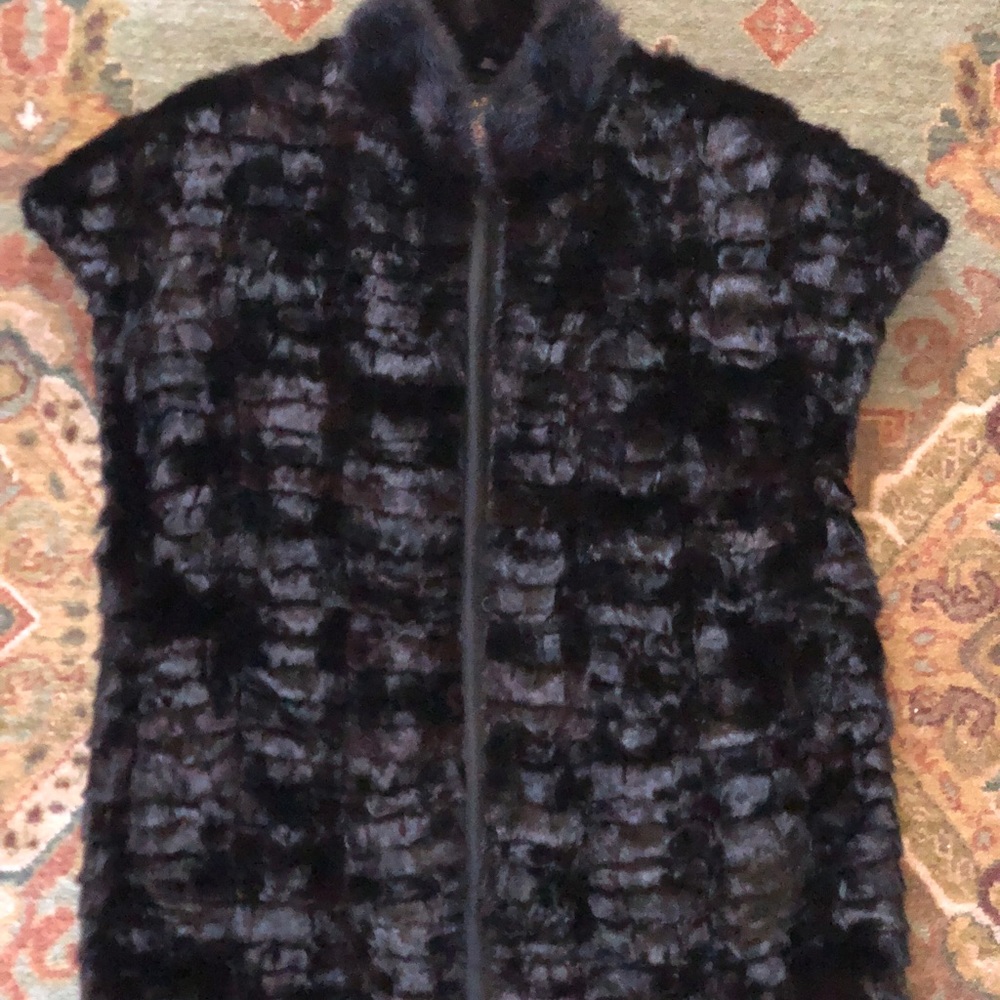 Beaver jacket with mink collar